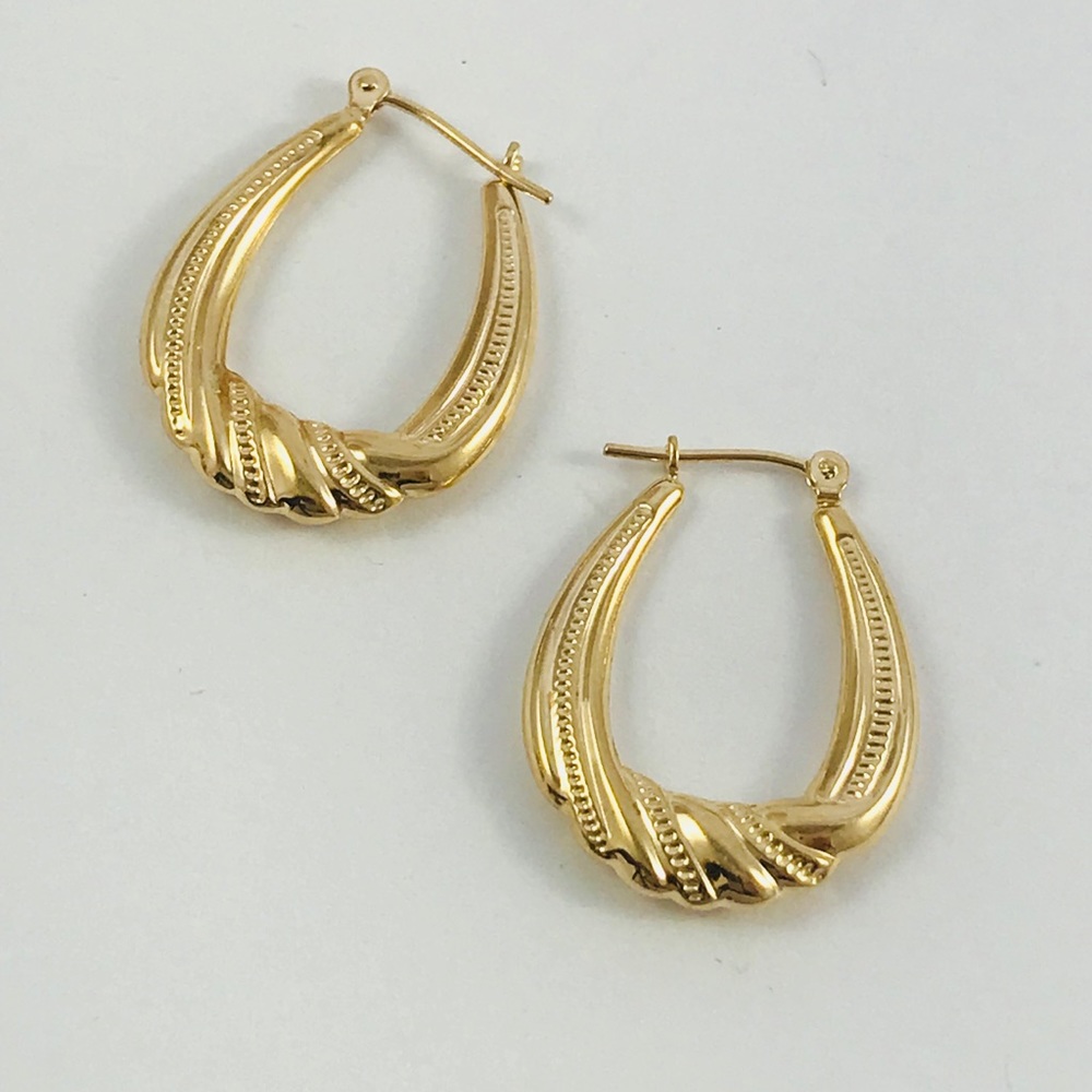 Large 10 kt hoop earrings